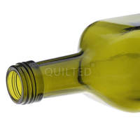 Vente en gros de bouteilles d'emballage en verre vert antique carrées, vert foncé, pour huile d'olive
