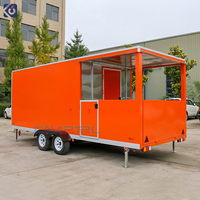 CAMPTRL Grande remorque alimentaire pour barbecue, camion grill mobile entièrement équipé, remorque de restauration, camionnette à burgers et pizzas pour événements