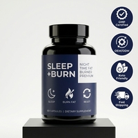 Complément alimentaire brûleur de graisse nocturne à marque privée SLEEP+BURN en capsules, certifié GMP, stimulant le métabolisme et favorisant la perte de poids