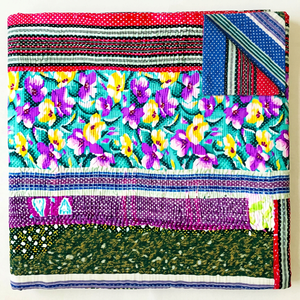 Edredón Kantha hecho a mano indio Sari Patchwork Kantha Throw - Product Image 1