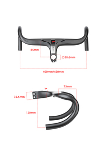 Promend 700C <span class=keywords><strong>Gravel</strong></span> Bike Racing <span class=keywords><strong>Manillar</strong></span> Stem <span class=keywords><strong>Manillar</strong></span> de bicicleta de una pieza de aluminio <span class=keywords><strong>integrado</strong></span> con cable interior 420/400 - Product Image 3