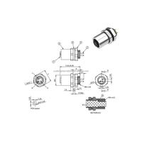 Precio al por mayor de fábrica CE RoHs conector impermeable chapado en oro montaje en Panel trasero M5 3 pines PCB IP67 conector hembra