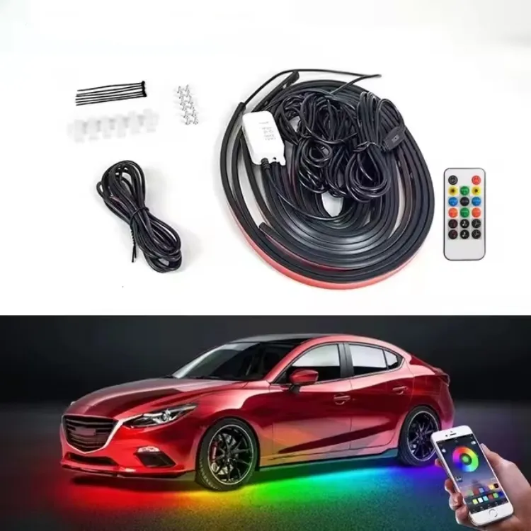 Auto-Fahrgestell Streifenleuchten flexibel LED drahtlose fernbedienung/APP-Steuerung RGB 5050 SMD Autounterbodenleuchte