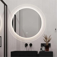 Miroir de salle de bain personnalisé avec cadre en acrylique multifonction réglable, miroir intelligent avec interrupteur tactile LED, montage mural, anti-explosion