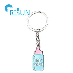 Fábrica de Metal bebé llavero Llavero regalo personalizado bebé leche ducha chupete botella esmalte llavero bebé pañal esmalte llavero - Product Image 3