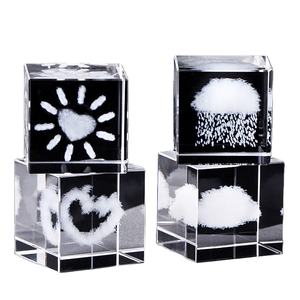JY cristal artisanat vente chaude K9 cristal 3D Laser graver signes météorologiques soleil <span class=keywords><strong>nuage</strong></span> minuscules blocs de verre cube vierge - Product Image 2