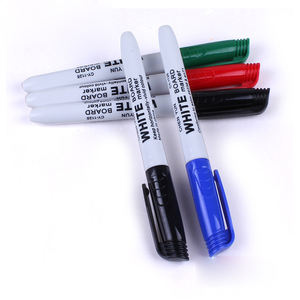 Marqueur effaçable à double pointe avec logo personnalisé, ensemble de marqueurs pour tableau blanc avec clip - Product Image 2