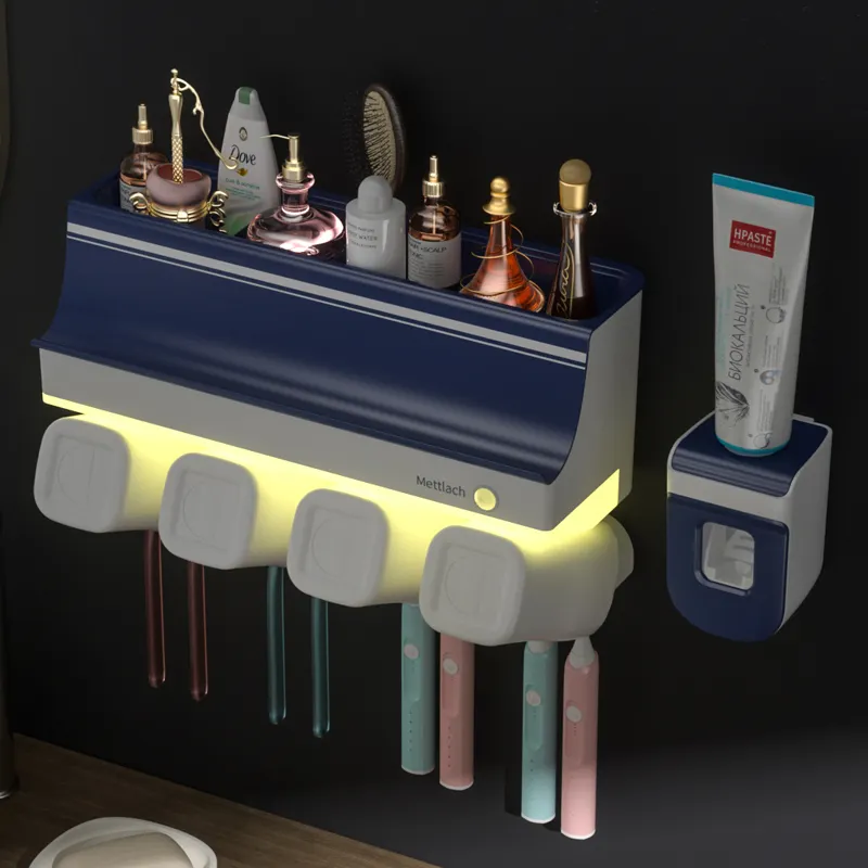 Индукционная лампа, четыре чашки для чистки зубов, новинка, Лидер продаж, настенный держатель для зубной щетки в ванную комнату