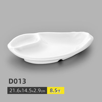 Compartiments de nettoyage faciles assiettes de service vaisselle assiettes en mélamine ovales pour la fête hôtel