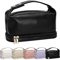 Sac de Rangement Cosmétique Personnalisé OEM Double Couche pour Produits Secs et Humides, avec Logo et Couleurs Personnalisables, Léger et Portable