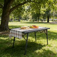 Table pliante réglable en aluminium et en métal pour l'extérieur, portable, camping, balcon, pique-nique, plage, avec sac de transport, hauteur