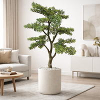 Bonsaï de pin de style zen pour accueillir les invités, grand Podocarpus Macrophyllus, arbre artificiel de luxe pour l'intérieur et l'extérieur, pour la décoration d'hôtel et de maison