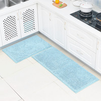 Tapis de cuisine moderne 100 % polyester, ensemble de 2 pièces, moelleux, anti-fatigue, à poils coupés, tissé, lavable, directement de l'usine