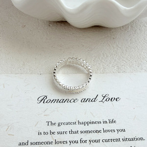 Bague de mode pour femme, émail blanc, zircon cubique, bord festonné, double rangée pavée, large <span class=keywords><strong>bande</strong></span> ouverte, bague éternité, bijoux de mariage - Product Image 5