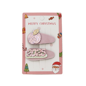 Árbol de Navidad hecho a mano muñeco de nieve cinta adornos lindo brillante respetuoso con el medio ambiente festivo pinzas para el cabello conjuntos para niños Año Nuevo - Product Image 4