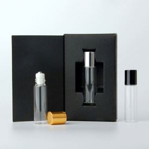 Flacon de parfum en verre carré de 5 ml avec boîte, pack d'essai d'huiles essentielles, transparent ou couleur personnalisée - Product Image 1