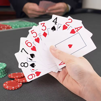 RTS OEM CMJN PVC pokers jeu de cartes à jouer plastique design votre logo bleu rouge Texas bleu rouge étanche PVC carte à jouer