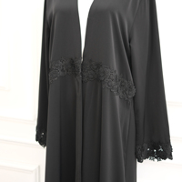 MEXIZO 2026 Abaya de Luxe Rose Dubaï Kaftan Élégant Bordures en Dentelle Robe Longue Kimono Ouvert pour Femmes Musulmanes Modestes
