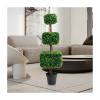 PZ-1-160 Ruopei 120cm Herbe artificielle verte en forme carrée, feuilles en plastique, décoration intérieure et extérieure