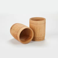 Tasse à boire en bambou naturel, faite à la main, en bambou massif, tasse à thé écologique, tasse à eau et à café, logo gravé au laser personnalisé, tasse en bambou