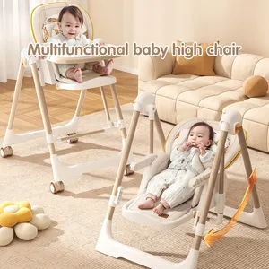 2024 EN 14988 Rocking Swing Chair Multifunctional Portable Home Dining Baby High Chair