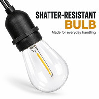 Guirlandes solaires de 10 m et 15 m avec ampoules LED S14 2700K blanc chaud, guirlandes lumineuses pour patio extérieur, jardin, cour