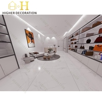 Présentoir en bois personnalisé pour sacs à main avec éclairage, vitrine de présentation pour sacs, design intérieur de boutique