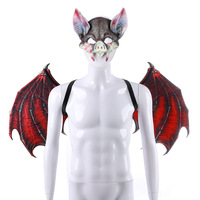 Masque et ailes de chauve-souris et de vampire pour adultes et enfants, en mousse PU et tissu non tissé, pour Halloween et Carnaval, à faire soi-même