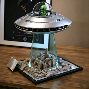 Fully Customized Resin <b>Crafts</b> Desktop Decorations LED Night Light Spaceship Small Ornaments OEM Handcrafted Spaceship Intr - Product Image 5