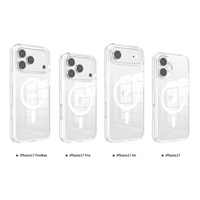 Coque de téléphone magnétique transparente en TPU+PC antichoc pour iPhone 17, 17 Pro, 17 Pro Max, 17 Air, résistante au jaune