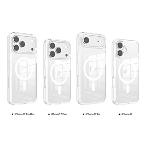 Coque de téléphone magnétique transparente en TPU+PC antichoc pour iPhone 17, 17 Pro, 17 Pro Max, 17 Air, résistante au jaune - Product Image 2