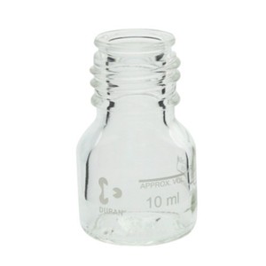 Bouteille à bouchon à vis résistante à la chaleur Sibata Scientific, 25 ml, marron avec bouchon bleu, utilisation en laboratoire - Product Image 4