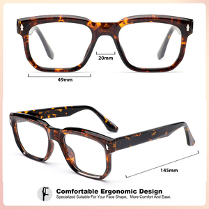 2025 Vintage hommes lunettes <span class=keywords><strong>de</strong></span> soleil <span class=keywords><strong>de</strong></span> chine rouge/Champagne carré acétate lunettes cadre riz ongles conception Vision nocturne miroir lentilles - Product Image 2