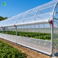 Serre agricole galvanisée de 6 m de large avec parois droites de 2 m, film PE résistant aux UV de 200 microns, diffusion de la lumière, serre de pépinière