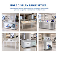 Vitrine de présentation pour téléphones portables, aménagement de magasin de détail de marque personnalisée, avec éclairage LED rétroéclairé, écologique, robuste et sécurisée