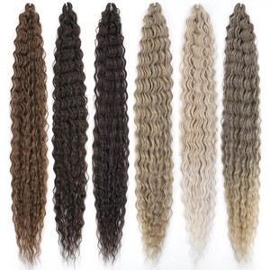 <span class=keywords><strong>Ariel</strong></span>-mechones de pelo sintético para mujer, mechones de pelo trenzado de onda profunda, ondulado al agua, largo, de ganchillo, fabricante al por mayor - Product Image 3