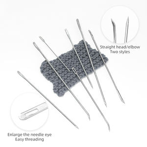 JP卸売 8サイズ エルボーセーター縫製用鋼製針 編み針セット 大きな目針 手縫い用 - Product Image 2
