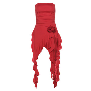 Ropa de Mujer, Primavera Verano 2024, Nuevo Vestido Sexy de Moda, Color Sólido, Cintura Ajustada, Tirantes, Escote Cruzado - Product Image 5