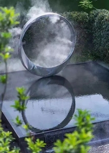 Jardin extérieur moderne grand acier inoxydable Art cercle miroir finition eau caractéristique fontaine Sculpture - Product Image 5