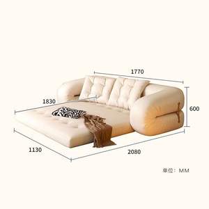 سرير سرير قابل للسحب سرير أريكة على شكل لتر شقة كوين - Product Image 6