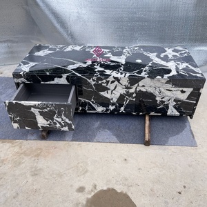 Ý Napoleon đen vuông đá cẩm thạch Bàn cà phê với ngăn kéo cho thiết kế phòng khách - Product Image 5