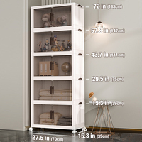 DAYOOH Armoire de Rangement Pliable et Empilable 5 Niveaux en Plastique, Vente en Gros, pour Snacks, Vêtements d'Enfants et Jouets