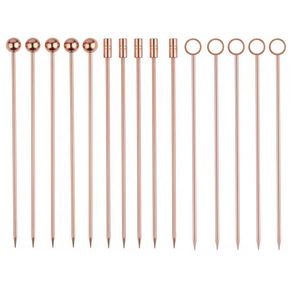 Lot de 15 pics à cocktail en acier inoxydable, brochettes à olives pour Martini, bâtonnets de garniture métalliques réutilisables pour boissons - Product Image 3