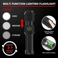 Lampe Torche LED Rechargeable 2024 Zoom Rétractable Haute Puissance pour Camping Pêche