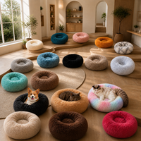 Coussin pour animaux de compagnie en forme de beignet, doux et moelleux, chaud, confortable, antidérapant, moderne, durable, écologique, tendance, plusieurs tailles, chiens de petite et moyenne taille