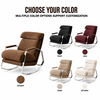 Fauteuil à bascule ergonomique moderne et créatif avec structure en acier inoxydable et tissu pour salon, idéal pour se reposer/décrocher la couche