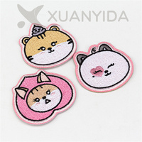 Koreaanse Lage Prijs 3d Cartoon Ijzer Op Kawaii Geborduurde Cartoon Met Kleverig Borduurwerk Klein Dier Hoofd Schattige Patches Voor Kinderen