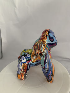 Graffiti transfert d'eau Animal décor de bureau Sculpture orang-outan vente en gros décor de maison Statue de gorille <span class=keywords><strong>sur</strong></span> <span class=keywords><strong>pied</strong></span> bricolage décor de maison - Product Image 6