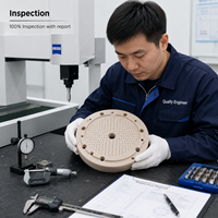 Composants de ventouse à vide PEEK usinés CNC pour équipement semi-conducteur, sur mesure OEM