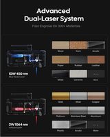 LaserPecker LP4 Deluxe avec écran tactile LED intelligent, graveur laser portable, machine de gravure laser pour tous les matériaux